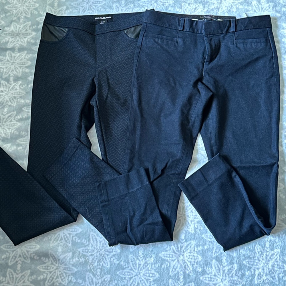 Banana Republic DKNY Jeans women’s dress pants size 2 navy blue 2pack